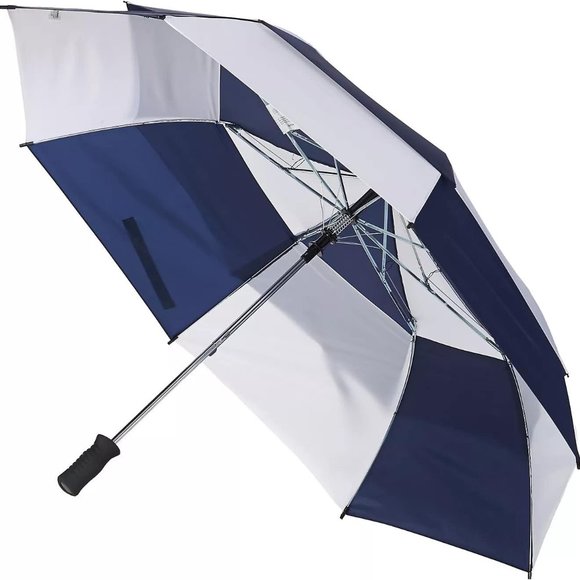 totes Accessories Totes Golf Size Auto Open Vented Stick Umbrella With Sunguard Navywhite 92